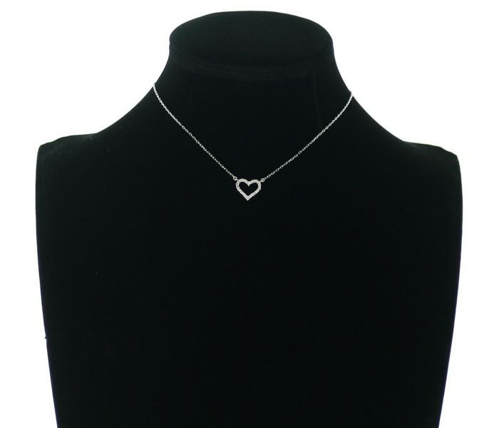 ヴァンドーム ネックレス ダイヤ 0.19ct  ハート K18WG 