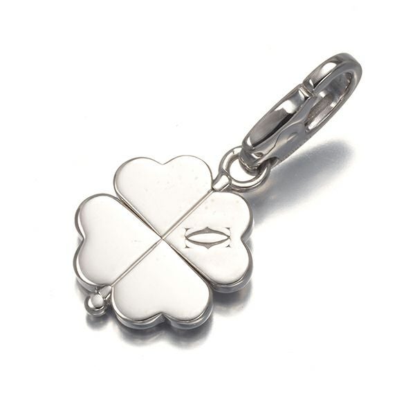 カルティエ ペンダントトップ ダイヤ  クローバー フリップ チャーム K18WG 