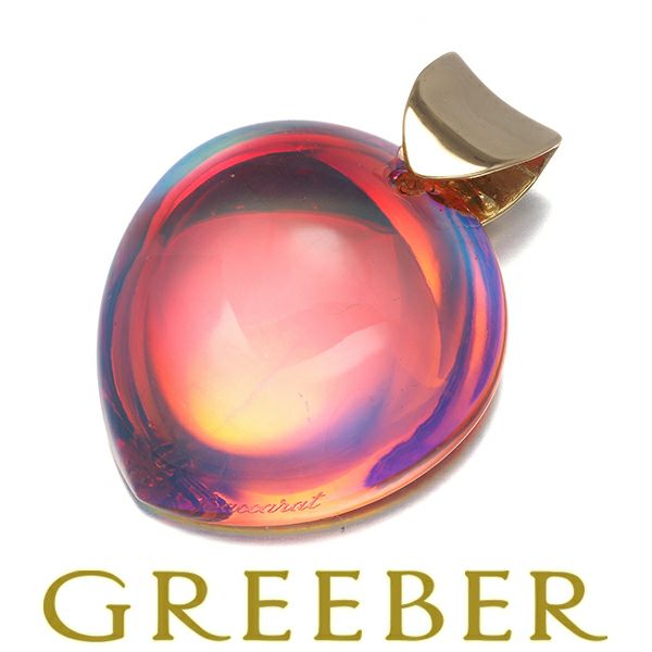 バカラ ペンダントトップ クリスタルガラス  ペアシェイプ K18YG 