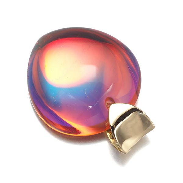 バカラ ペンダントトップ クリスタルガラス  ペアシェイプ K18YG 