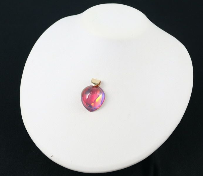 バカラ ペンダントトップ クリスタルガラス  ペアシェイプ K18YG 