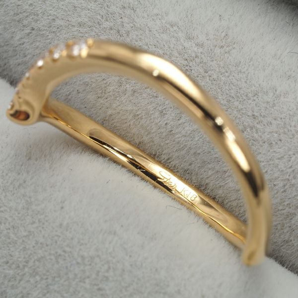 スタージュエリー リング ダイヤ 0.04ct  Vライン ピンキー 2号 K18YG 