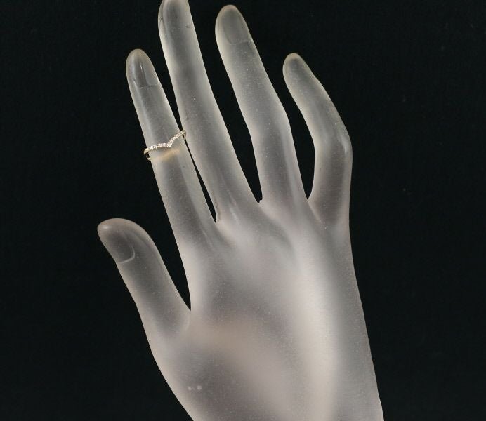 スタージュエリー リング ダイヤ 0.04ct  Vライン ピンキー 2号 K18YG 