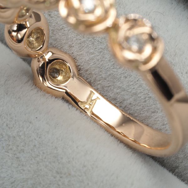 ヴァンドーム リング ダイヤ  ローズ フラワー 11号 K10PG 