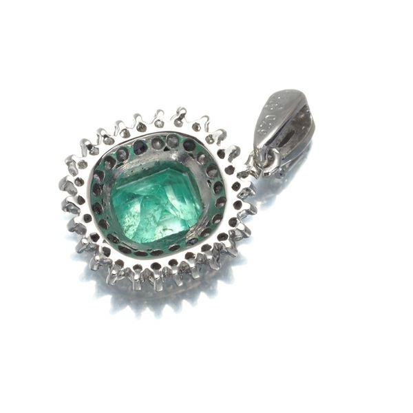 エメラルド 0.60ct ダイヤ 0.29ct クラシック ペンダントトップ Pt900 
