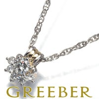 ムーンジュエリー ネックレス ダイヤ 0.15ct/0.12ct   Pt900/Pt850/K18YG 