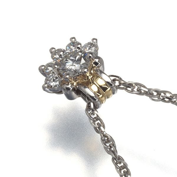 ムーンジュエリー ネックレス ダイヤ 0.15ct/0.12ct   Pt900/Pt850/K18YG 