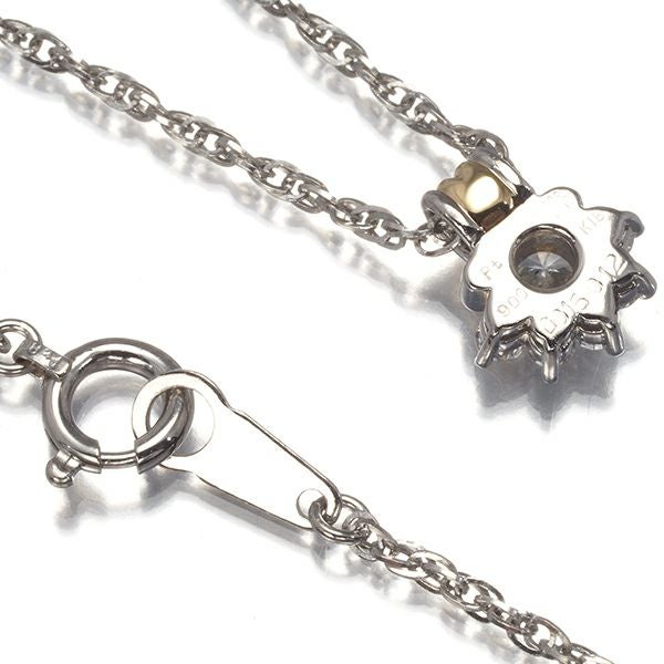 ムーンジュエリー ネックレス ダイヤ 0.15ct/0.12ct   Pt900/Pt850/K18YG 