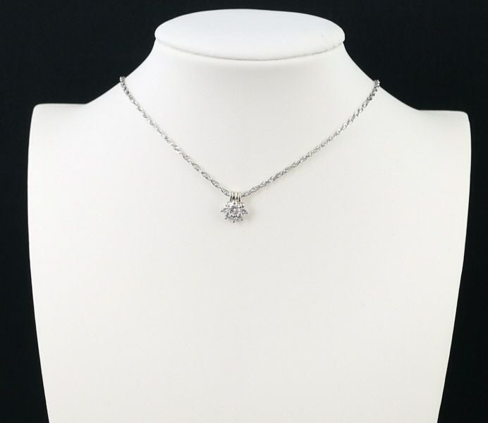 ムーンジュエリー ネックレス ダイヤ 0.15ct/0.12ct   Pt900/Pt850/K18YG 