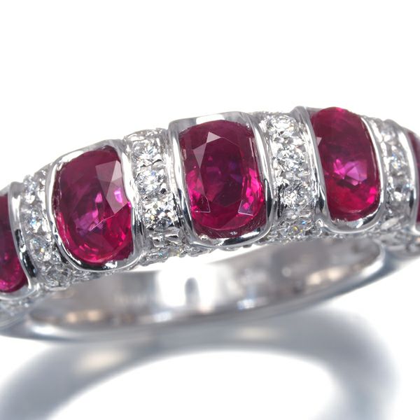 ダミアーニ リング ルビー ダイヤ  パヴェ　11号 K18WG 