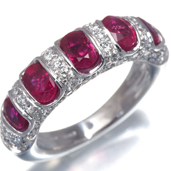 ダミアーニ リング ルビー ダイヤ  パヴェ　11号 K18WG 