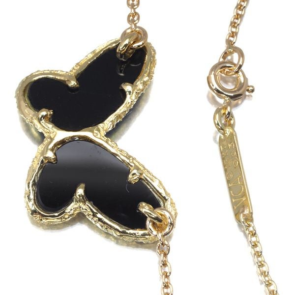 ヴァンクリーフ&アーペル ネックレス オニキス ダイヤ 0.03ct パピヨン  K18YG 未修理証明書