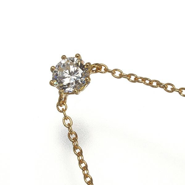 アーカー ネックレス ダイヤ 0.15ct ソルティアラウンド  K18YG 