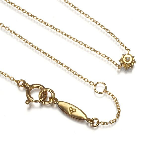 アーカー ネックレス ダイヤ 0.15ct ソルティアラウンド  K18YG 