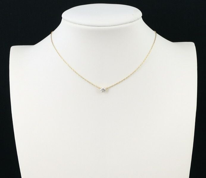 アーカー ネックレス ダイヤ 0.15ct ソルティアラウンド  K18YG 