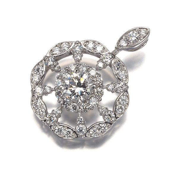 ダイヤ 0.446ct/0.58ct サークル  ペンダントトップ Pt900 