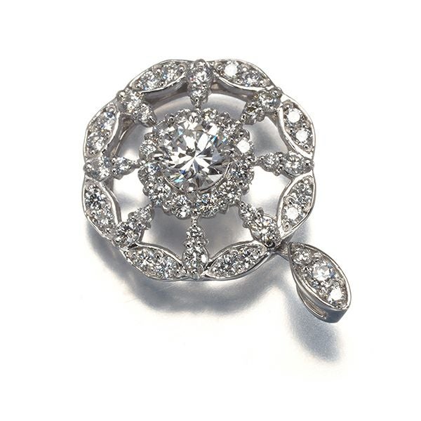 ダイヤ 0.446ct/0.58ct サークル  ペンダントトップ Pt900 