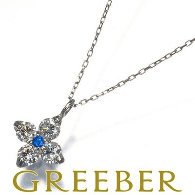 アウイナイト 0.01ct ダイヤ 0.35ct フラワー  ネックレス Pt900/Pt850 
