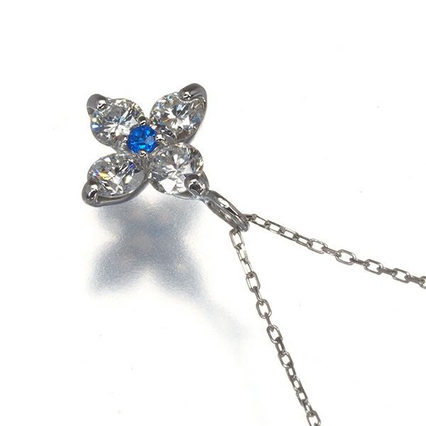 アウイナイト 0.01ct ダイヤ 0.35ct フラワー  ネックレス Pt900/Pt850 