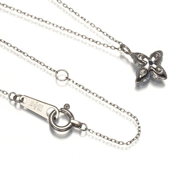 アウイナイト 0.01ct ダイヤ 0.35ct フラワー  ネックレス Pt900/Pt850 