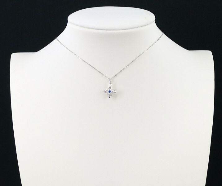 アウイナイト 0.01ct ダイヤ 0.35ct フラワー  ネックレス Pt900/Pt850 