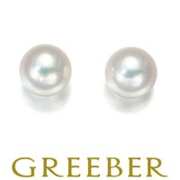 タサキ ピアス パール アコヤ真珠 7.5mm K18WG 