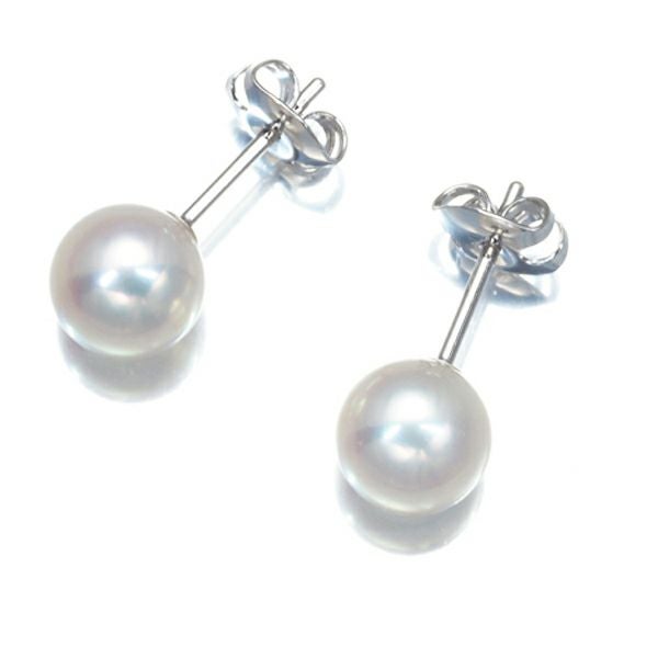 タサキ ピアス パール アコヤ真珠 7.5mm K18WG 