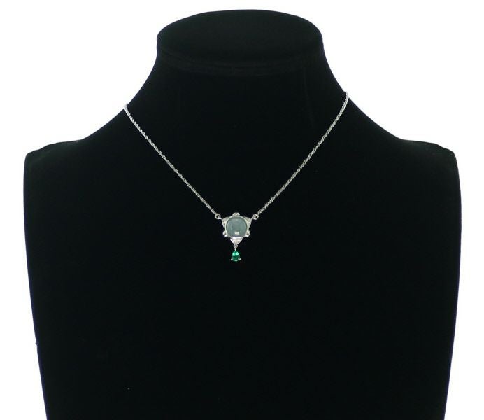 チセー ネックレス アクアマリンキャッツアイ エメラルド ダイヤ サファイア Pt900/Pt850 ソーティング