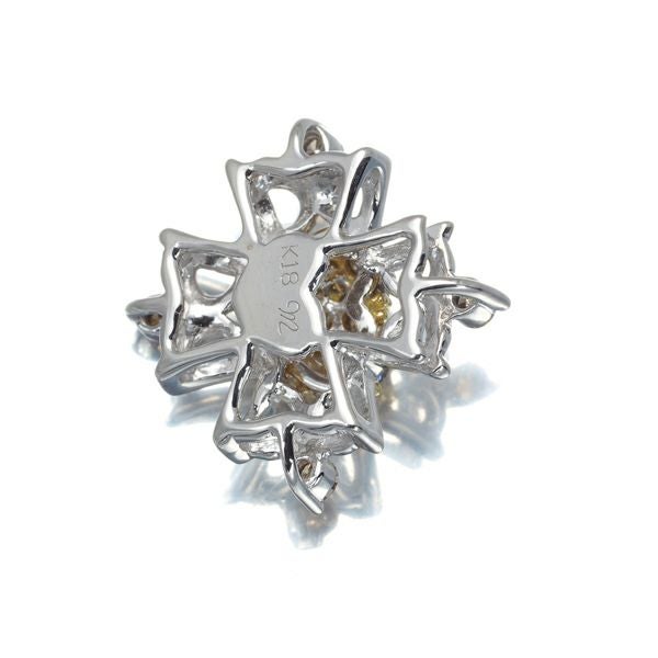 笠原真寿美 ペンダントトップ ダイヤ コンビカラー クロス ハート K18WG/YG 