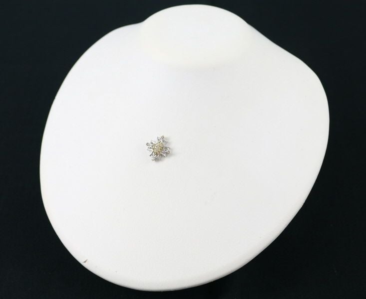 笠原真寿美 ペンダントトップ ダイヤ コンビカラー クロス ハート K18WG/YG 