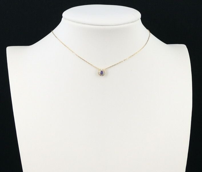 ヴァンドーム ネックレス タンザナイト ダイヤ サークル K18YG 