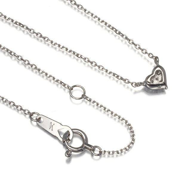 ヴァンドーム ネックレス ダイヤ 0.10ct  ハート K18WG 