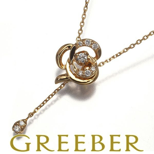 ヴァンドーム ネックレス ダイヤ  バラ フラワー K18YG 