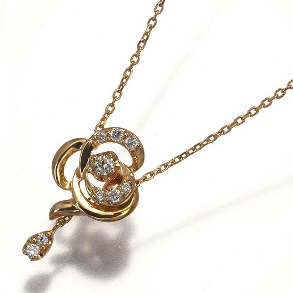 ヴァンドーム ネックレス ダイヤ  バラ フラワー K18YG 