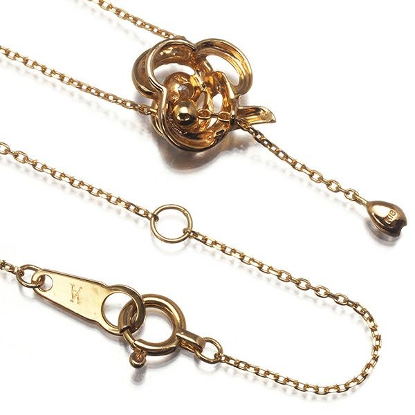 ヴァンドーム ネックレス ダイヤ  バラ フラワー K18YG 