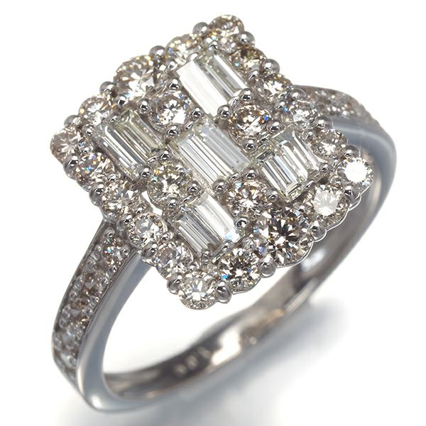 ダイヤ 1.00ct 2種カット  リング Pt900 