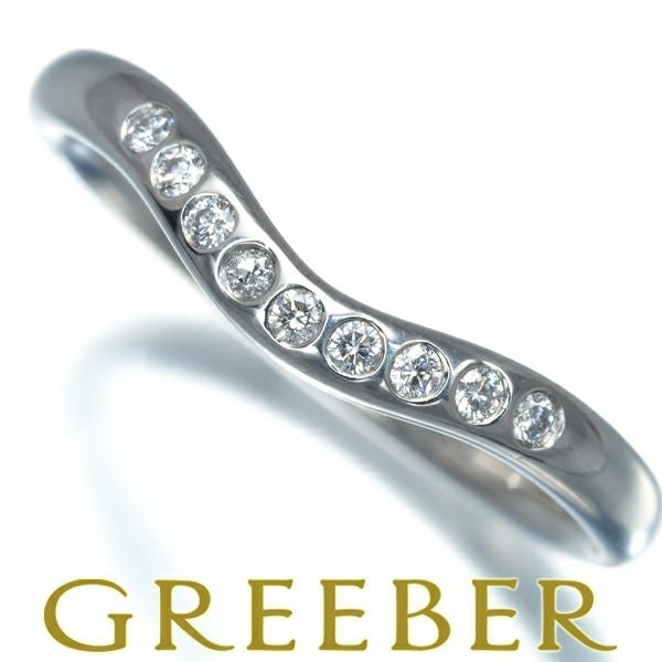 ティファニー リング ダイヤ カーブドバンド 9P 7号 Pt950 