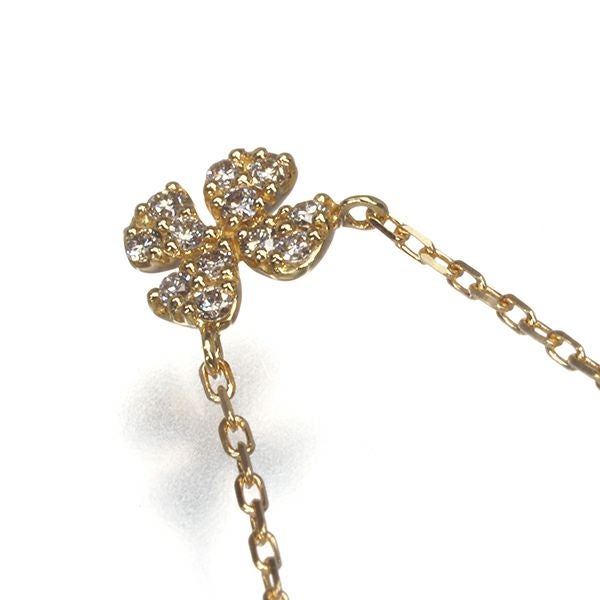 アガット ネックレス ダイヤ 0.05ct  ペタルパヴェ K18YG 