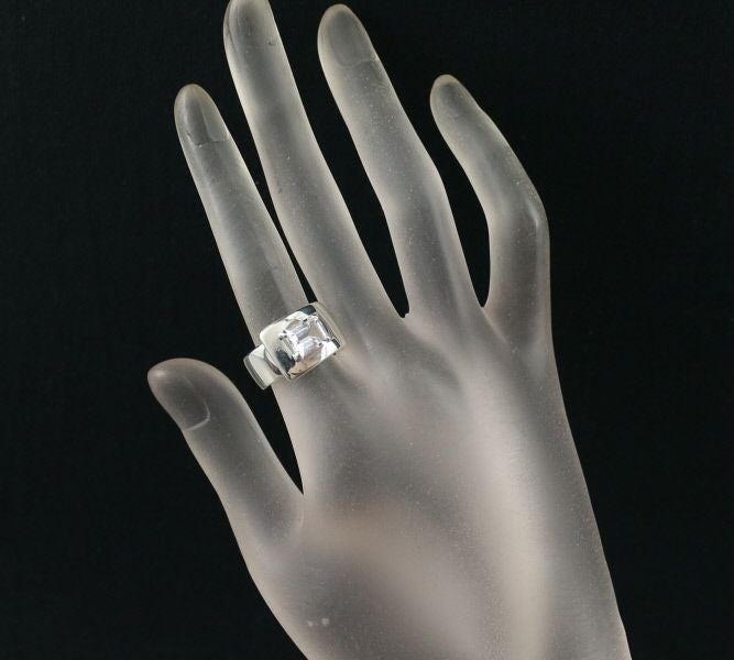 エルメス リング ホワイトトパーズ  51号 シルバー925 