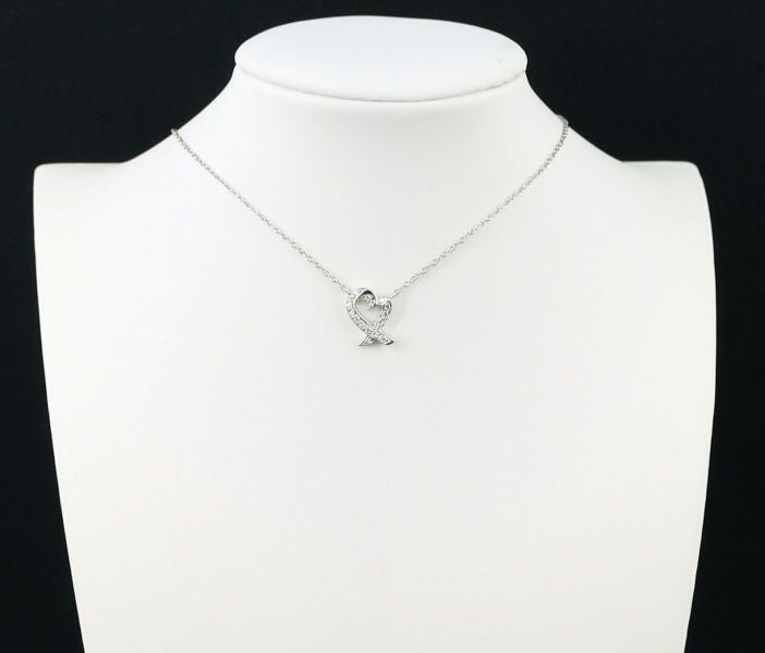 ティファニー ネックレス ダイヤ ラビングハート  Pt950 