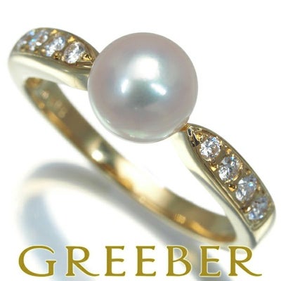 ミキモト リング パール アコヤ真珠 6.3mm ダイヤ  9号 K18YG 