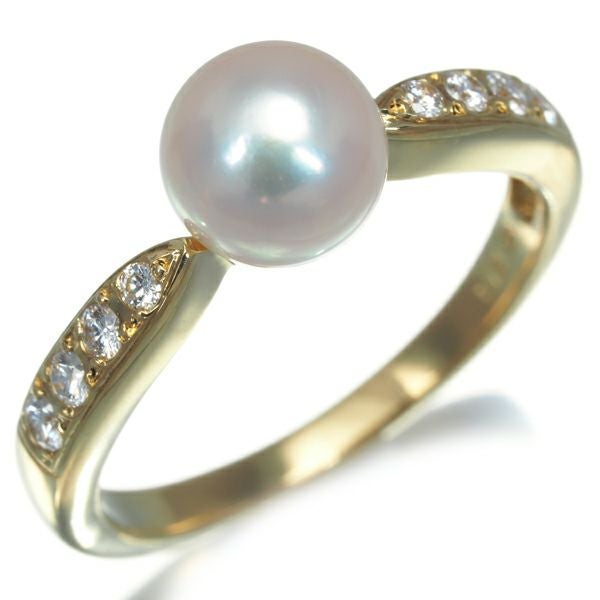 ミキモト リング パール アコヤ真珠 6.3mm ダイヤ  9号 K18YG 