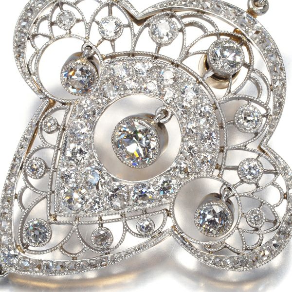 ダイヤ アンティーク ネックレス シングルカット オールドカット K18YG/Pt900/シルバー 