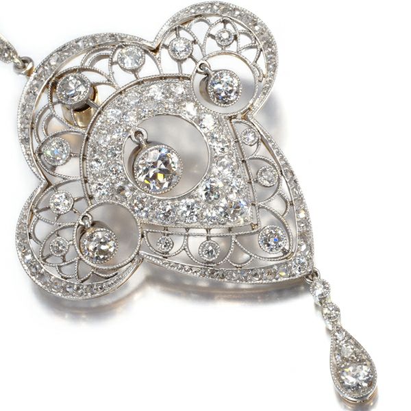 ダイヤ アンティーク ネックレス シングルカット オールドカット K18YG/Pt900/シルバー 