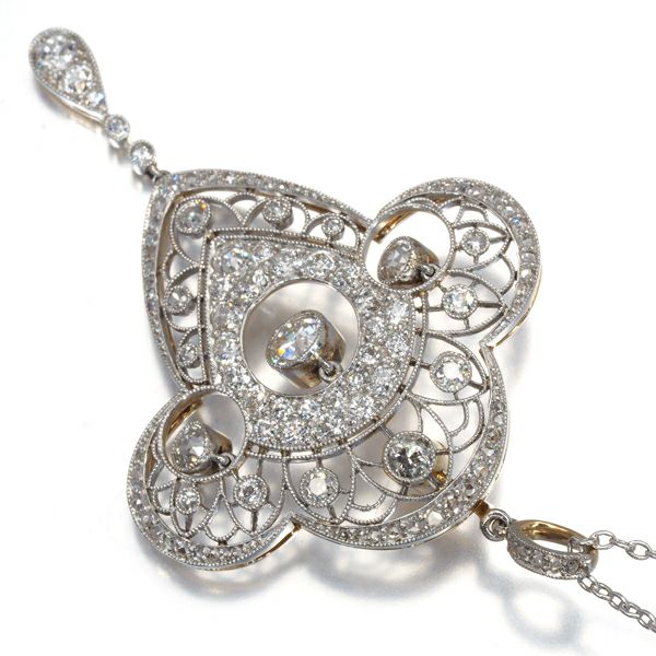 ダイヤ アンティーク ネックレス シングルカット オールドカット K18YG/Pt900/シルバー 