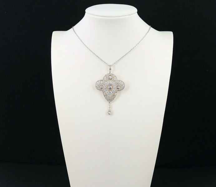 ダイヤ アンティーク ネックレス シングルカット オールドカット K18YG/Pt900/シルバー 