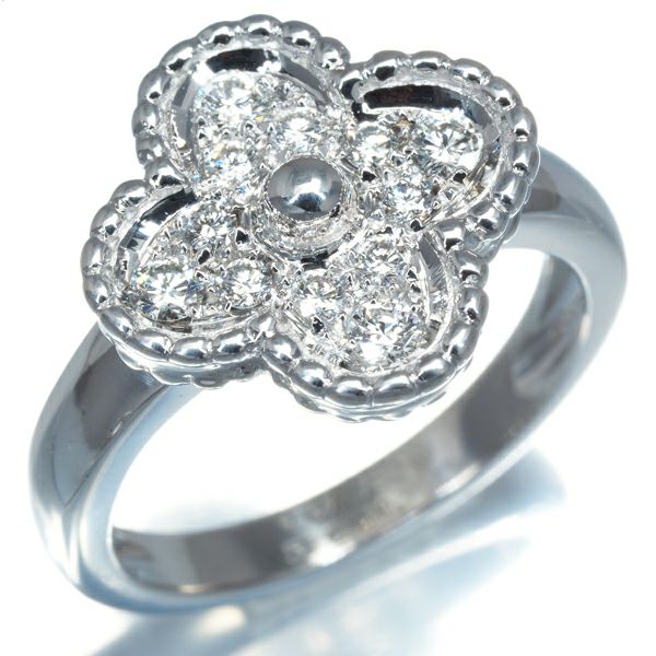 ヴァンクリーフ&アーペル リング ダイヤ ヴィンテージアルハンブラ 51号 K18WG 未修理証明書