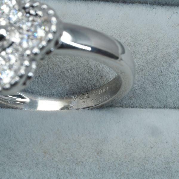 ヴァンクリーフ&アーペル リング ダイヤ ヴィンテージアルハンブラ 51号 K18WG 未修理証明書