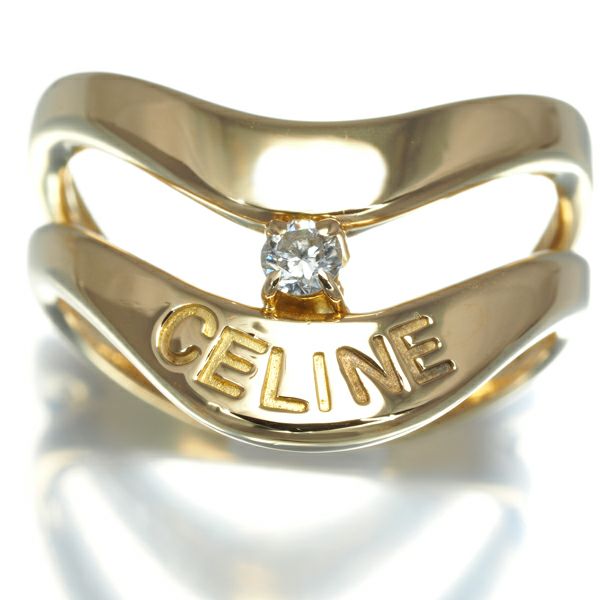 セリーヌ リング ダイヤ 0.07ct  12号 K18YG 