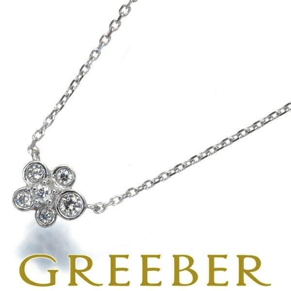 ポンテヴェキオ ネックレス ダイヤ 0.11ct  フラワー K18WG 